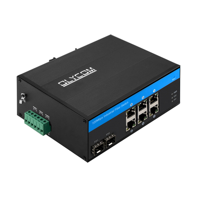 8 ports Fast Ethernet Réseau industriel Commutateur non géré SFP Fibre Din Rail monté CE