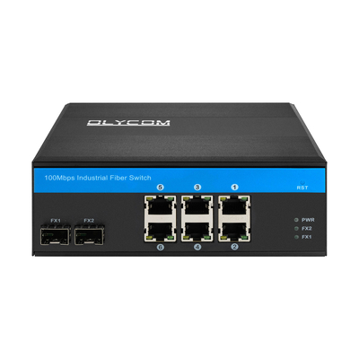 8 ports Fast Ethernet Réseau industriel Commutateur non géré SFP Fibre Din Rail monté CE