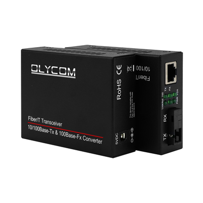 Convertisseur Ethernet à fibre optique rapide 10/100M Transcepteur bidirectionnel monomode SC à RJ45 20 km