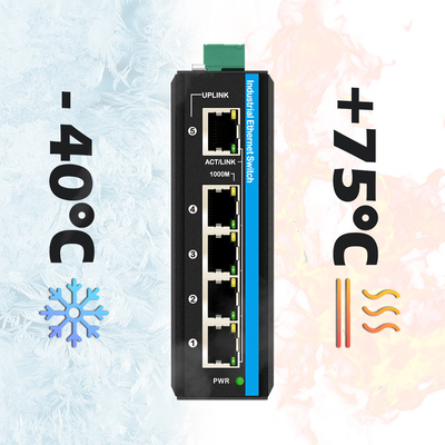 Commutateur de réseau industriel à 5 ports Gigabit CE E-Mark Certifié Non géré DIN monté