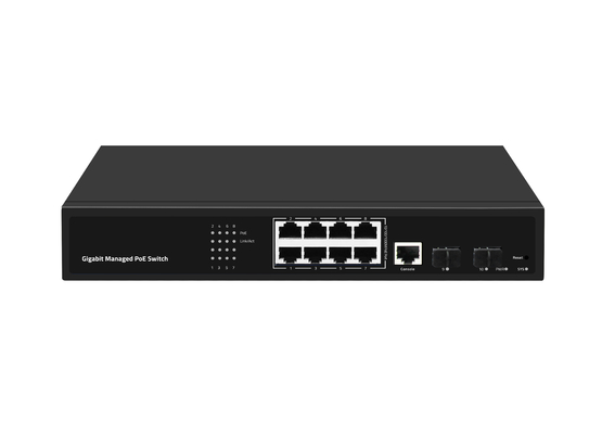 Commutateur PoE 8 ports Gigabit géré, commutateur fibre optique Ethernet, 120W, Entrée AC100-240V