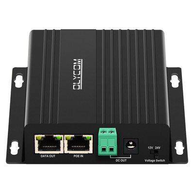 Diviseur PoE Gigabit 30W avec sortie CC 12V/24V commutable pour caméras de sécurité, points d'accès sans fil, systèmes de contrôle d'accès.