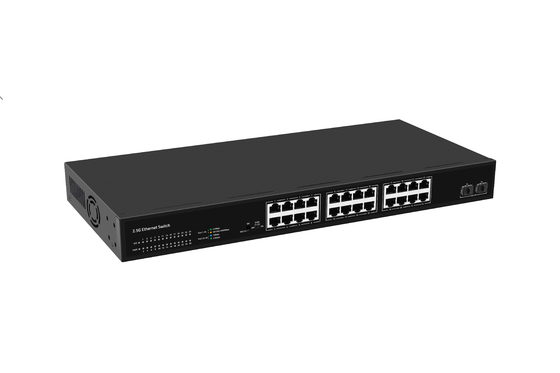 2.5G Ethernet Switch 24 ports 10G Fibre Ethernet Switch Bureau 24*10/100/1000/2500M Ports RJ45+2*10G Ports SFP+