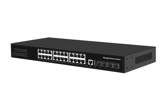 Commutateur fibre Ethernet 24 ports 10G prix usine Commutateur réseau géré L3 de bureau AC100-240V 1U Rack