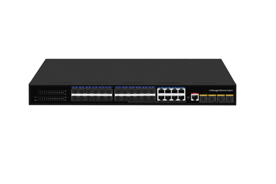 Commutateur Ethernet 10G pour ordinateur de bureau Commutateur à fibre optique géré L3 24*1,25G Ports RJ45+4*10G Ports à fibre SFP+