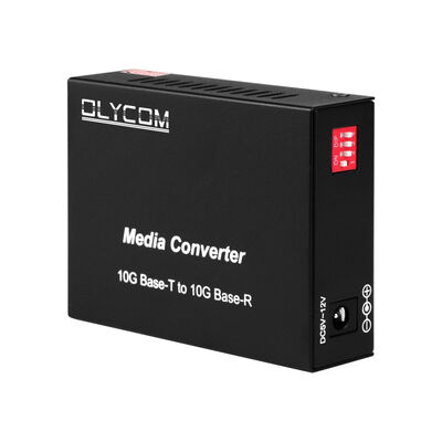 Convertisseur de média fibre optique non géré 10G SFP+ avec commutateur DIP pour centre de données et dorsale LAN