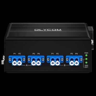 Commutateur de contournement à fibre optique avec connecteur LC/SC à double entrée de puissance CA/CC et type de fibre SM/MM pour une fiabilité élevée