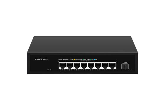 8-Port 2.5G PoE Switch avec 10G SFP Uplink 100W Budget non géré 220V alimenté