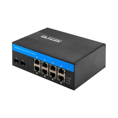 Commutateur industriel à fibre à gigabit 8 ports SFP Uplink 1G Réseau Downlink CE DIN monté