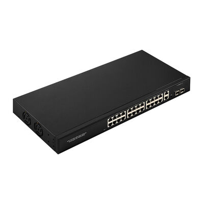 Commutateur Gigabit PoE 24 ports avec 2 liaisons montantes SFP/RJ45 300W Non géré Entrée 220V CE