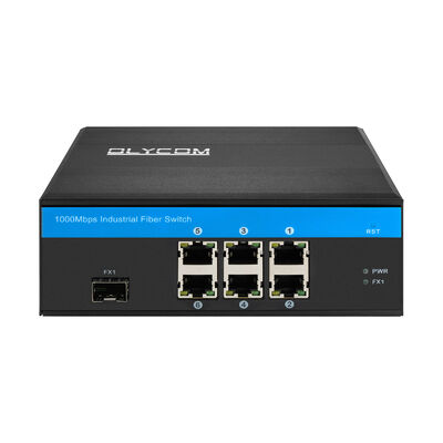 Commutateur Ethernet Gigabit fibre optique industriel à 6 ports, non administré, sans ventilateur, robuste, CE