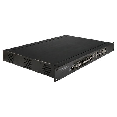 Commutateur industriel Ethernet 1U rack 24 ports administrable avec 12 ports RJ45 + 12 ports SFP, classe de sécurité IP30 et IEEE802.3az EEE