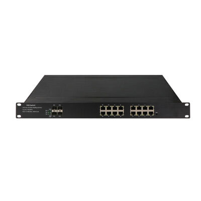 16 Port Industrial PoE Switch Gigabit Fiber Network Unmanaged 1U Rack 220V Input CE