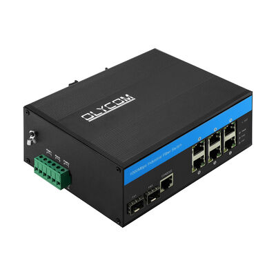Commutateur Ethernet industriel géré en anneau L2+ à 8 ports, fibre 2.5G, indice IP40, sans ventilateur, CE