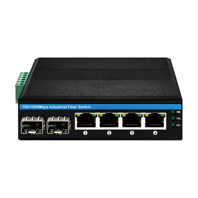 Commutateur industriel Edge 6 ports 10/100Mbps SFP Fibre non géré montage sur rail DIN certifié CE