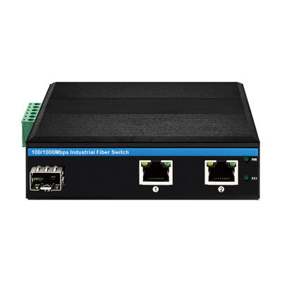 Commutateur industriel fibre optique Fast Ethernet, slot SFP, non géré, 12V DC, 24V DC, indice de protection IP40