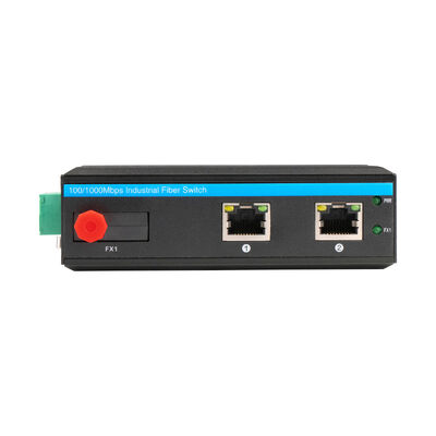 Commutateur industriel fibre optique Fast Ethernet, slot SFP, non géré, 12V DC, 24V DC, indice de protection IP40