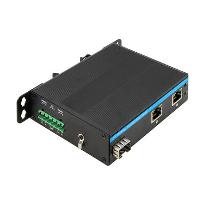 Commutateur industriel fibre optique Fast Ethernet, slot SFP, non géré, 12V DC, 24V DC, indice de protection IP40