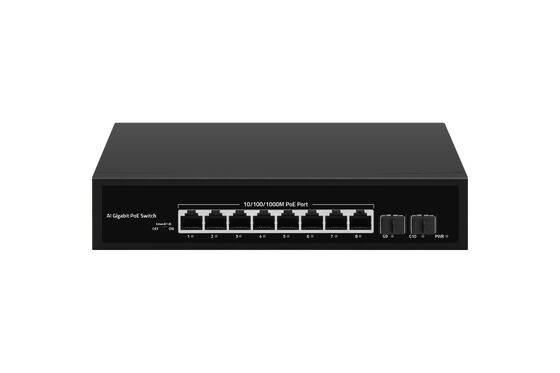 8 ports Gigabit PoE Commutateur SFP Uplink AC alimenté non géré 120W Budget sans ventilateur