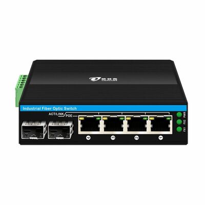 Commutateur POE non géré industriel avec ports 2SFP+4RJ45, protection contre les surtensions 6KV et large plage de température (-40°C à +75°C)