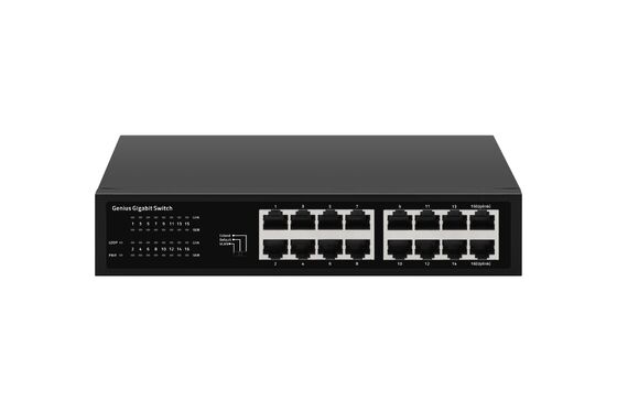 Commutateur Ethernet Gigabit non géré 16 ports avec conception sans ventilateur et VLAN intelligent, montage en rack