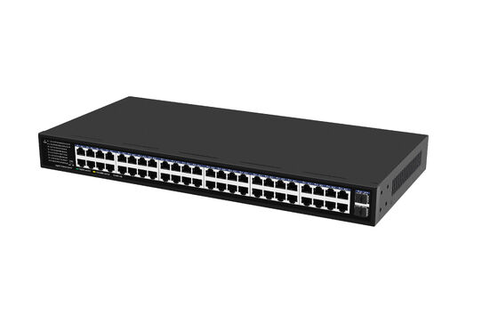 Commutateur Ethernet Gigabit 48 ports, liaisons montantes SFP fibre, non géré, montage en rack, entrée 220V, certifié CE
