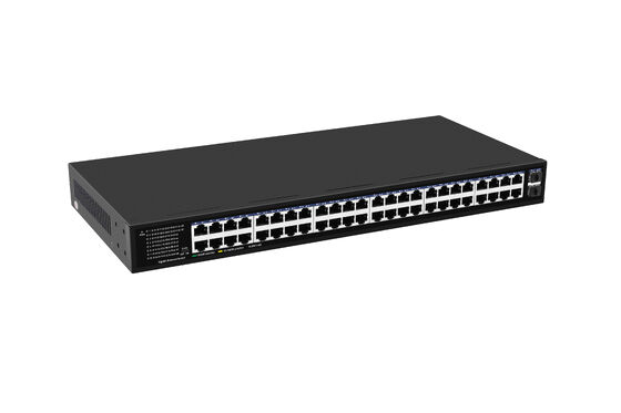 Commutateur Ethernet Gigabit 48 ports, liaisons montantes SFP fibre, non géré, montage en rack, entrée 220V, certifié CE