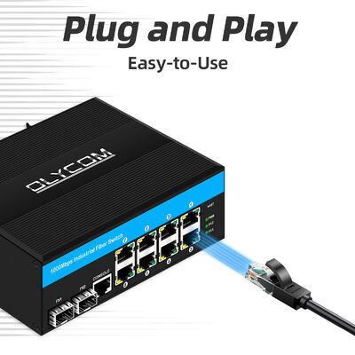 Commutateur Ethernet robuste géré par L2 de commutateur POE Gigabit de 10 ports, chipset Vitesse