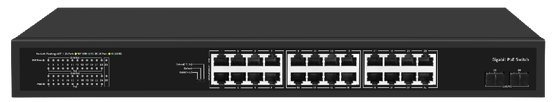 24 Ports PoE Switch 2.5G Fibre Gigabit Ethernet 300W Budget 15.4W/30W CE non géré
