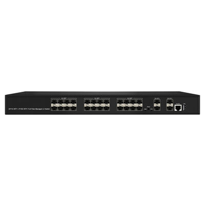 28 ports 10G SFP+ Commutateur de fibre optique géré L2/L3 Commutateur d'agrégation avec SNMP VLAN QoS pour le réseau ISP du centre de données