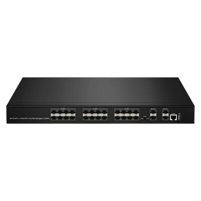 28 ports 10G SFP+ Commutateur de fibre optique géré L2/L3 Commutateur d'agrégation avec SNMP VLAN QoS pour le réseau ISP du centre de données