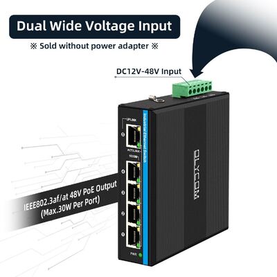 Commutateur PoE de 4 ports pour le renforcement de la tension DC12-48V