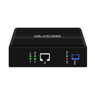 Réseau optique passif industriel Gigabit EPON GPON avec PoE 30W, port unique, rail DIN