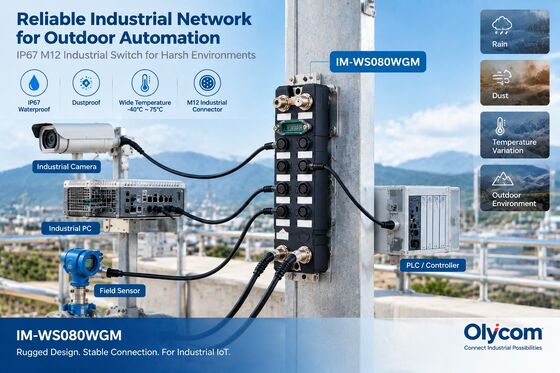 Résistant à l'eau IP67 8 Ports Gigabit Commutateur Ethernet industriel Gestionné M12 Commutateur Ethernet ferroviaire