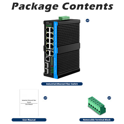 Commutateur de réseau industriel géré 2*2.5G SFP+8*RJ45 Ports 10/100/1000M POE 90W Commutateur extérieur