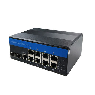 Commutateur Ethernet géré par le Web 10 ports Commutateur réseau industriel Gigabit CE Chip Vitesse