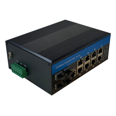 8 Port Industrial Managed PoE Switch 2.5G Fibre Din Rail 240W Prise en charge de la gestion du PoE