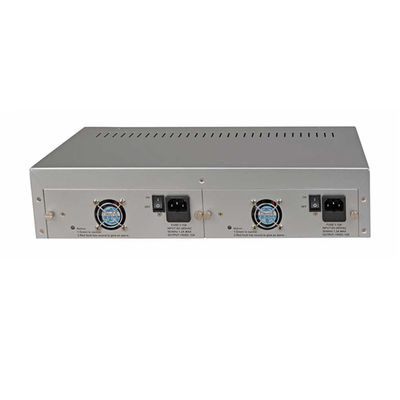 Châssis de rack pour convertisseurs de médias à 14 emplacements, 19 pouces, 2U, double AC220V pour convertisseurs de médias fibre, CE