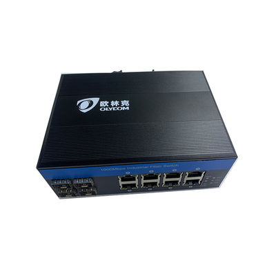 8 imperméables commutateur du réseau gauche 1000mbps, commutateur rocailleux d'Ethernet avec 4 ports de fibre