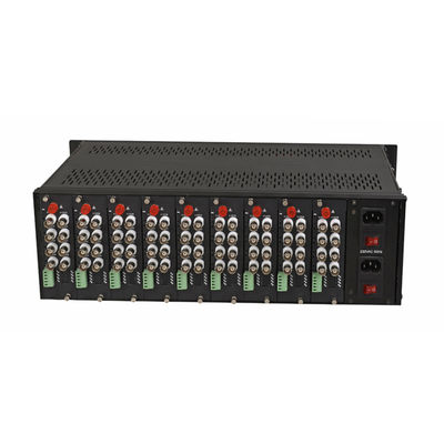 Convertisseur de vidéo-média châssis 3U rack pour convertisseur optique vidéo double entrée de puissance