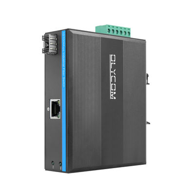 Convertisseur de médias PoE industriel 15.4W 30W Ethernet rapide non géré DIN Rail CE Mini taille