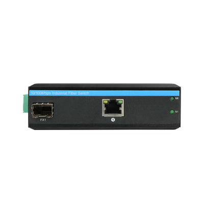 Convertisseur de médias PoE industriel 15.4W 30W Ethernet rapide non géré DIN Rail CE Mini taille
