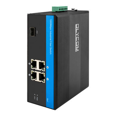 Commutateur industriel de Gigabit Ethernet de port de réseau 4, fente de SFP du commutateur un de gigabit de rail de vacarme