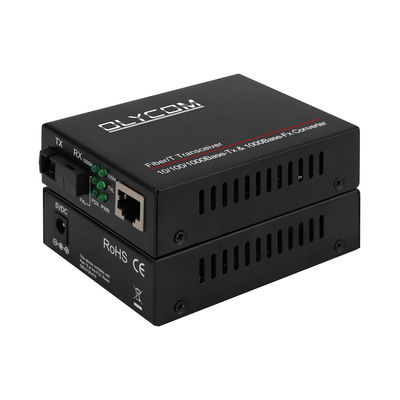 Convertisseur de média Gigabit PoE, fibre monomode SC, 20 km, 1310/1550 nm, DC48V, non géré