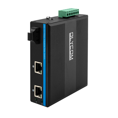 POE SC Connecteur Hub de commutateur industriel à double fibre avec 2 ports RJ45