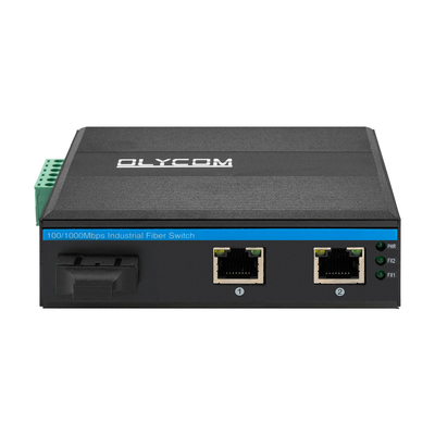 POE SC Connecteur Hub de commutateur industriel à double fibre avec 2 ports RJ45