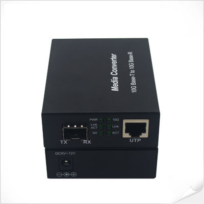 CE non géré de la vitesse 12VDC de détection automatique du convertisseur 1000M 2.5G 5G de médias de 10G RJ45 SFP+