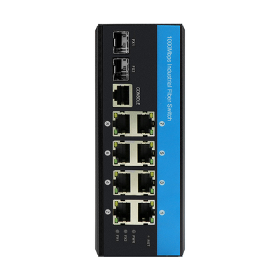 8 Ports PoE commutateur géré L2 Fibre optique gérable Gigabit réseau robuste DIN Rail
