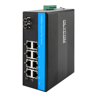 Compact et facile à installer, le commutateur à fibres industrielles à 8 ports avec montage DIN