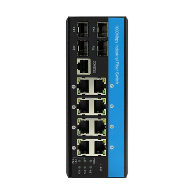 12 ports Commutateur Ethernet industriel géré avec 2.5G Fibre ERPS Ring L2 Gérable